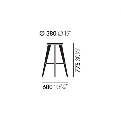 Vitra “Tabouret Haut” Bar Stool – Prouvé Edition 2002 – Natural Oak