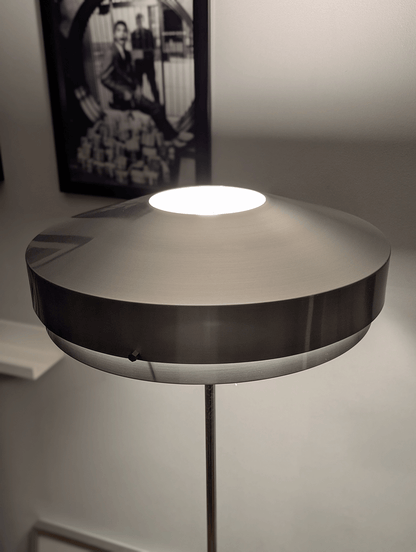 Gispen/Evolux Floor Lamp – Stainless Steel & Chrome – (1970s)