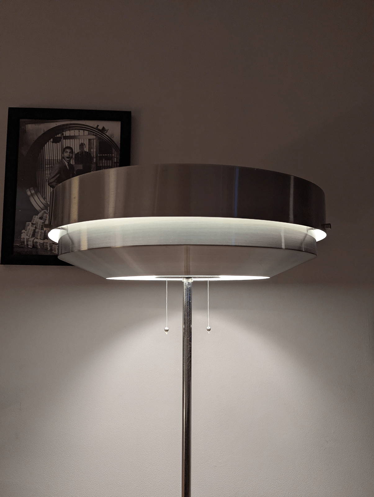 Gispen/Evolux Floor Lamp – Stainless Steel & Chrome – (1970s)