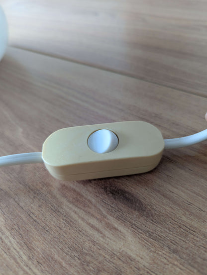 Set of 2 Glashütte Limburg Mushroom Table Lamps - Bubbled Glass - Vintage Germany