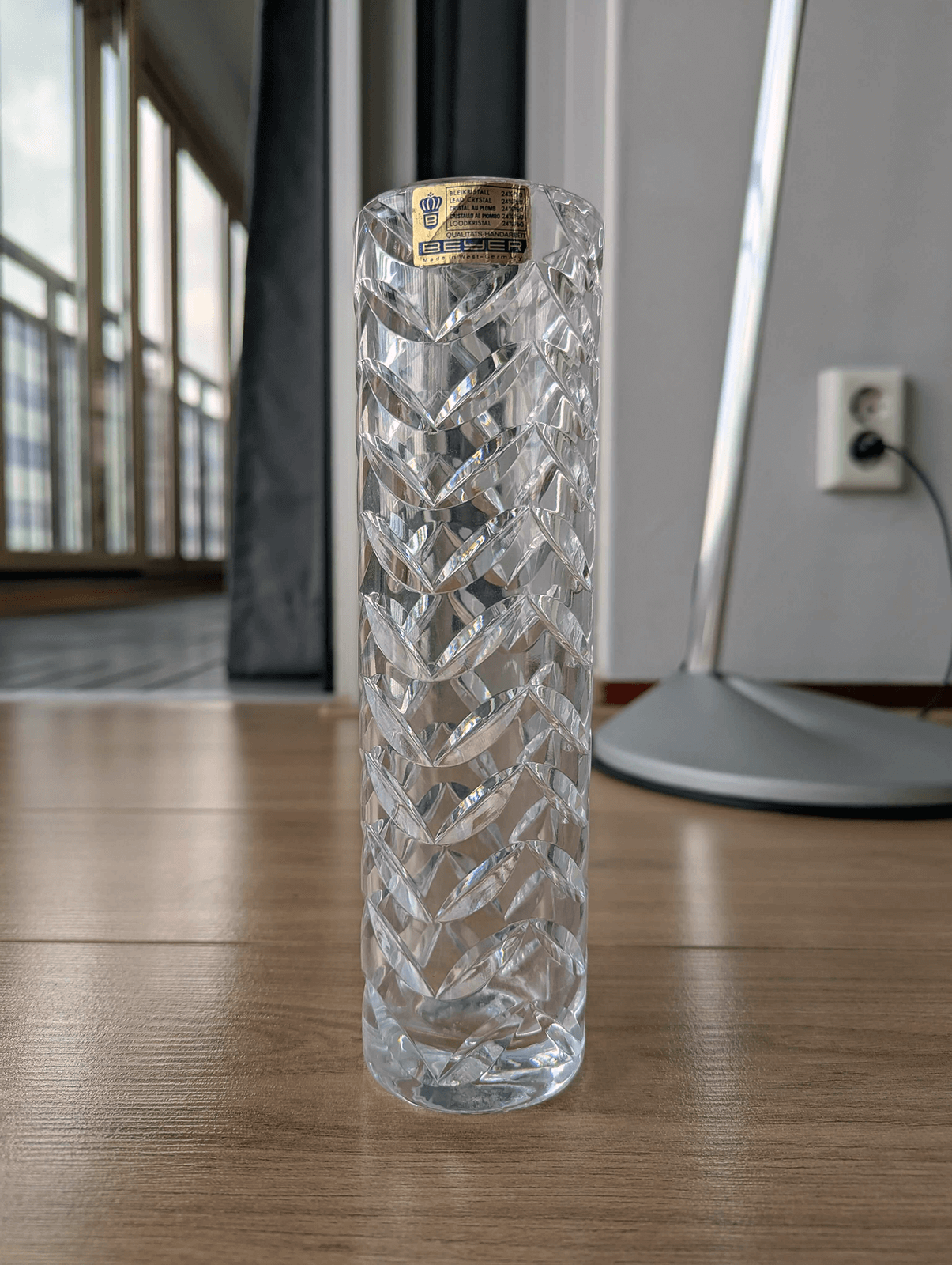 Beyer Crystal Vase – 24% Lead Crystal – West Germany (1970s)