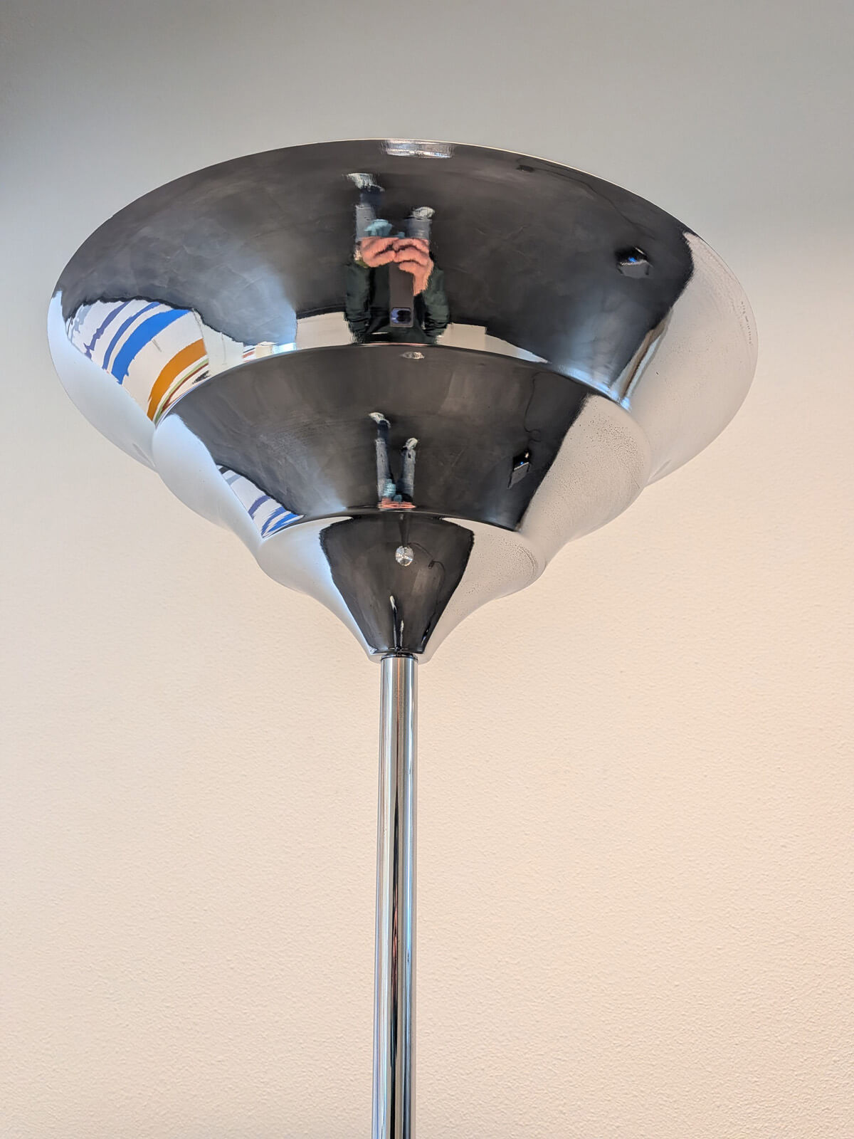 Art Deco Uplighter Vloerlamp - Jaren ’80 Chroom - Streamline Moderne