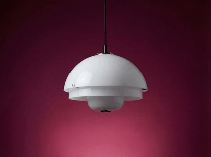 Harveiluce iGuzzini Pendant lamp designed by Luigi Massoni - Opaline Plastic - Italian Space Age Design - 1970s